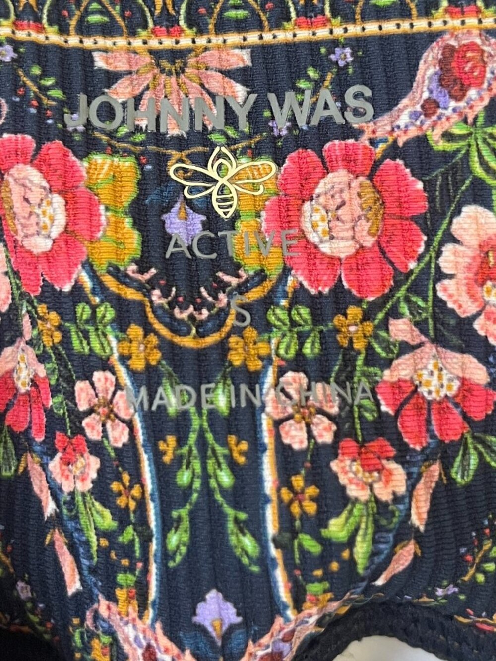 Johnny Was Hirz Camo Floral High Waist Ribbed Waistband Legging Activewear sz S - Picture 5 of 8